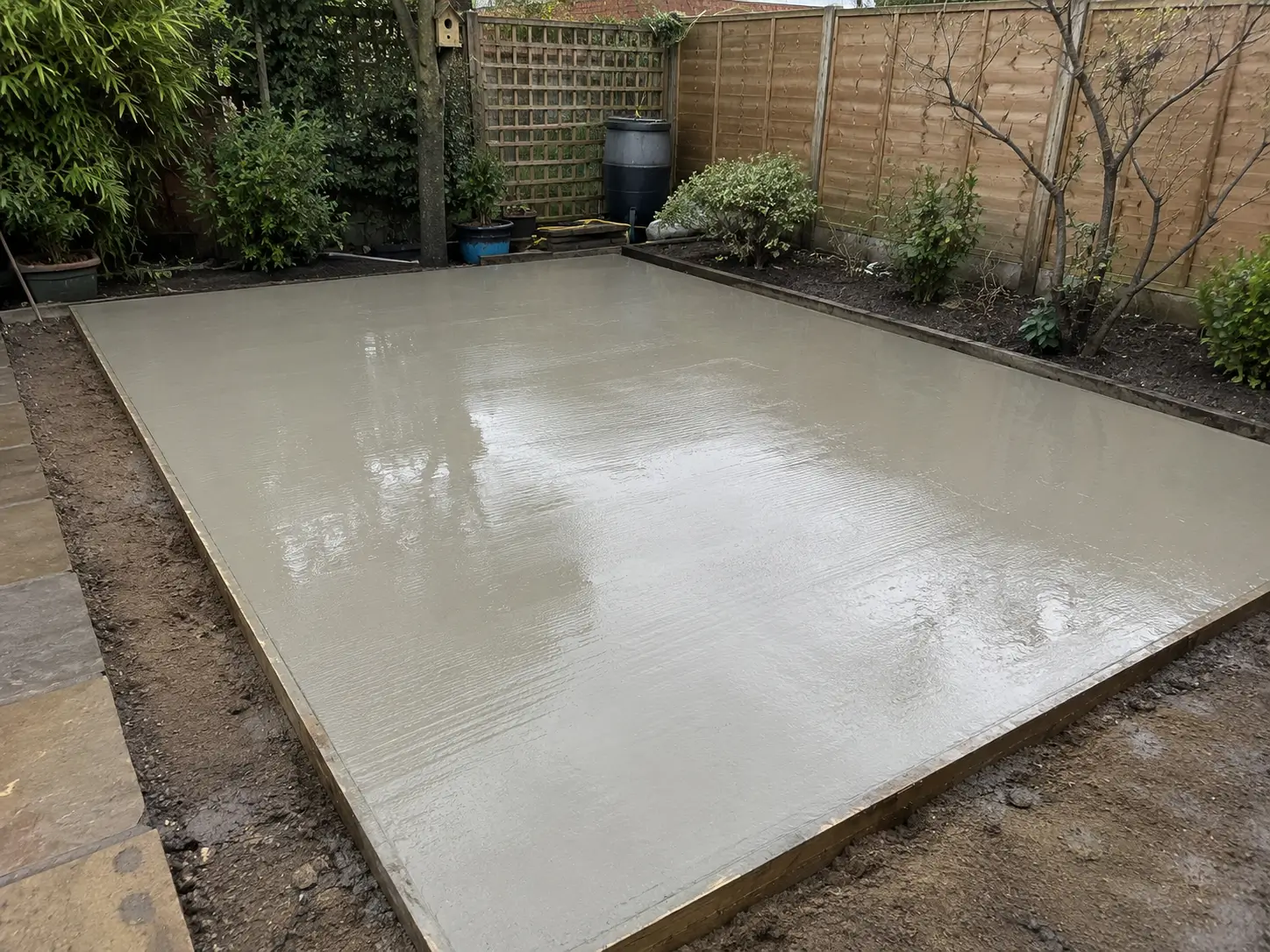 Concrete shed base Enfield - poured, levelled & installed