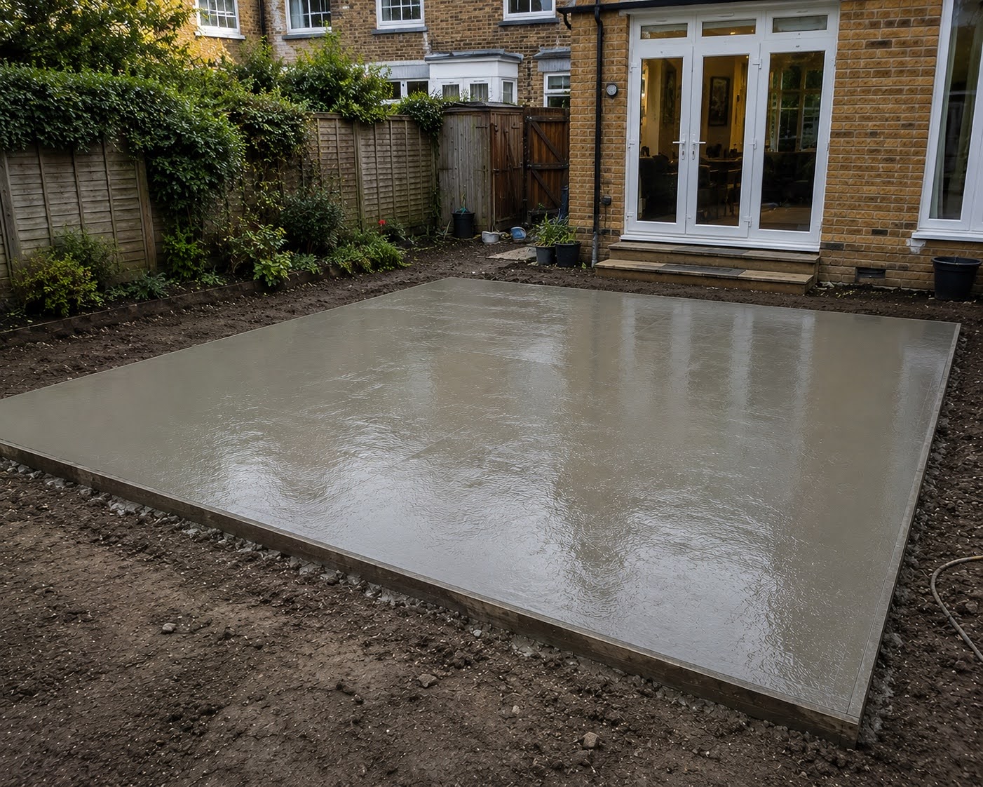 Concrete shed base installations in Edmonton