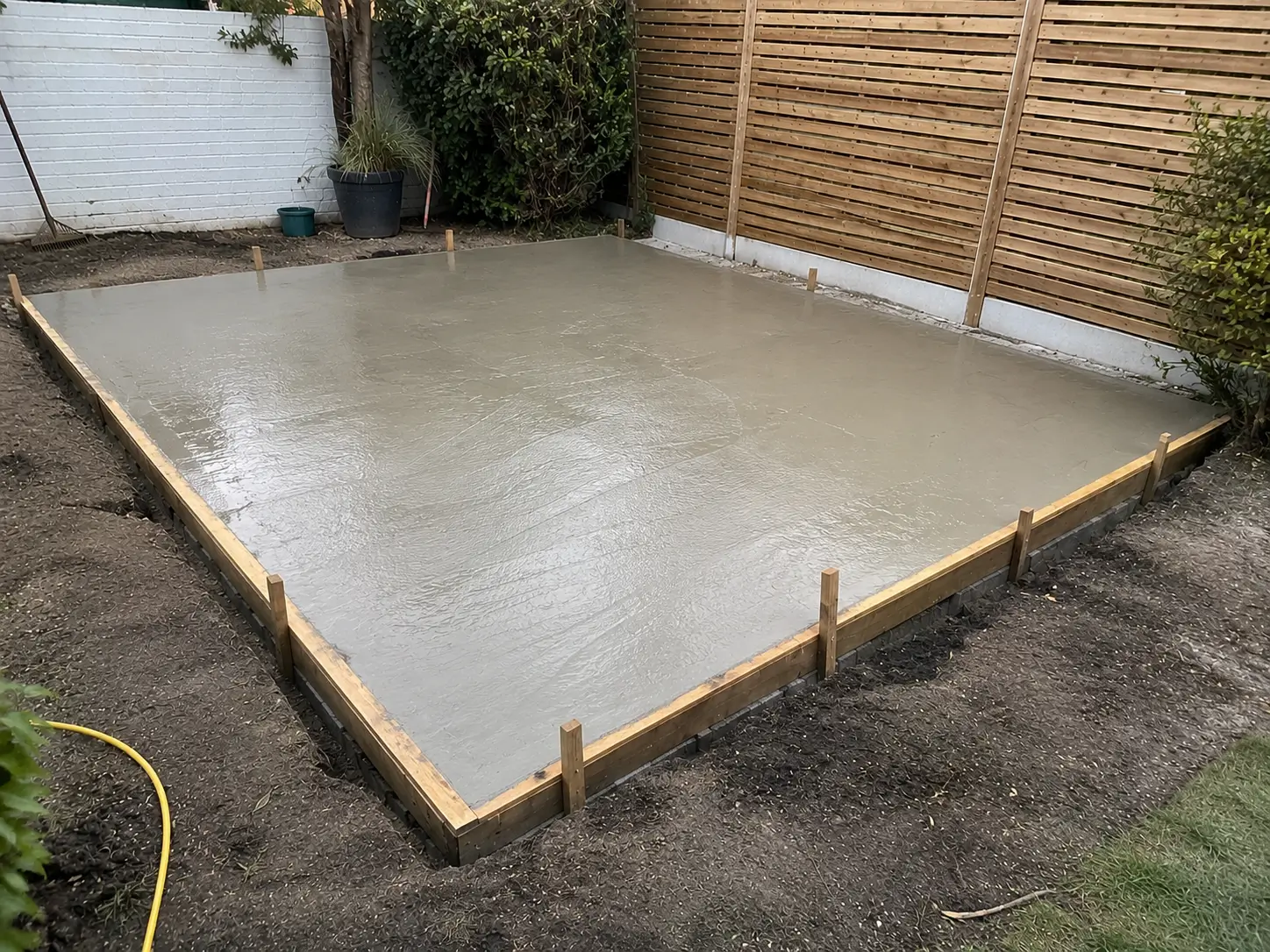Completed concrete base installation