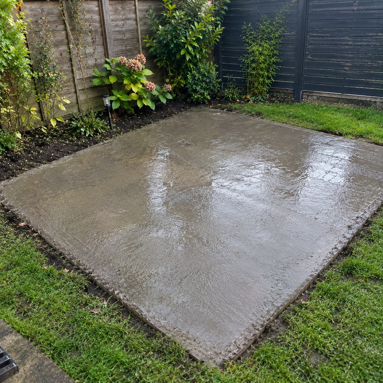 Strong level concrete base installation