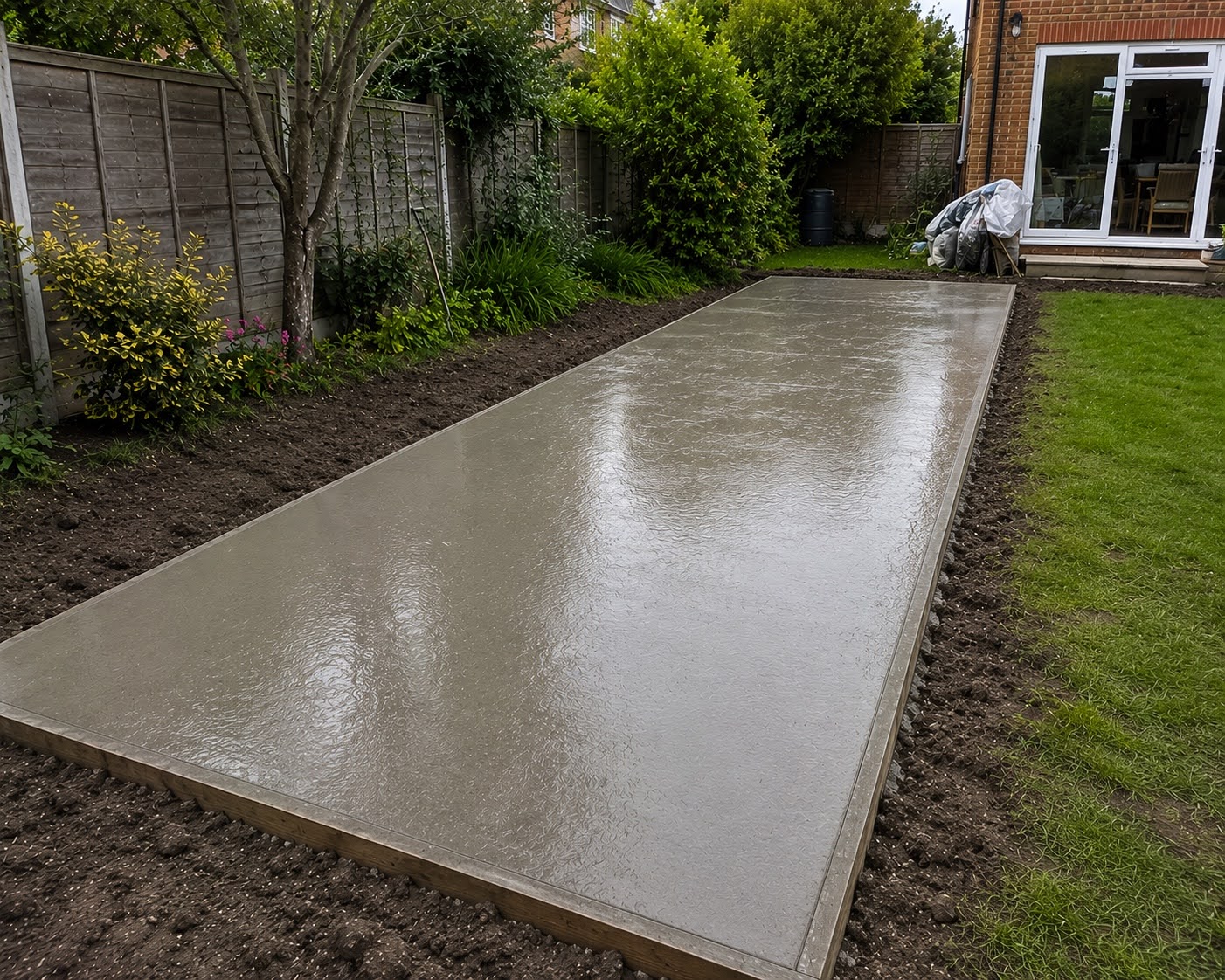 Drainage considerations around a trench fill foundation
