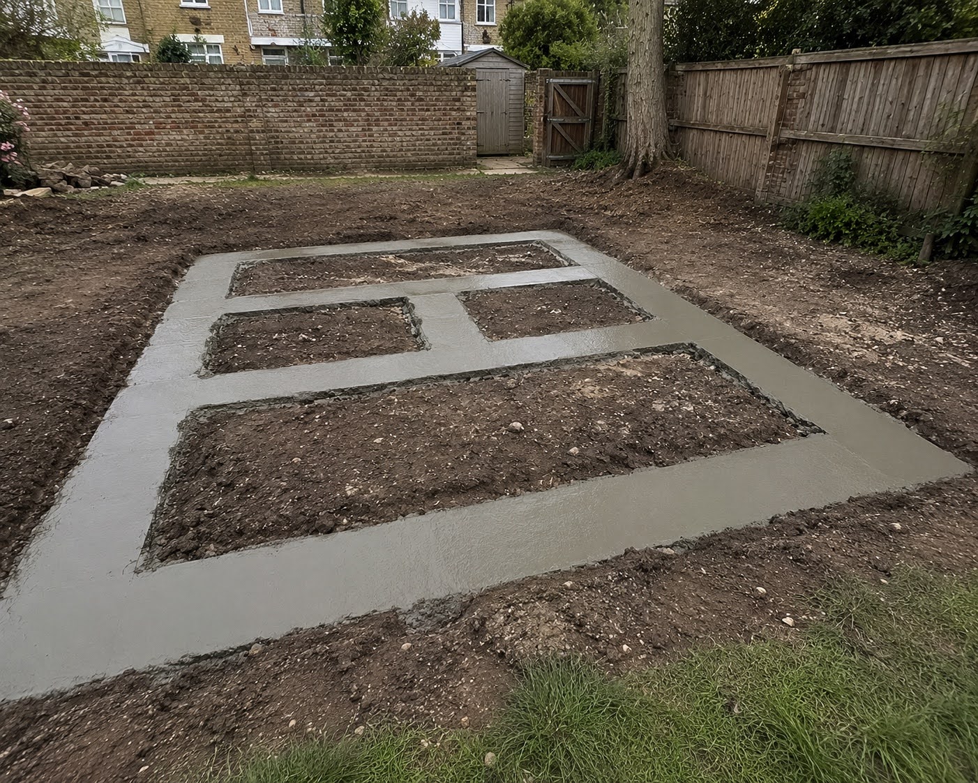 Trench fill foundation installation in Enfield